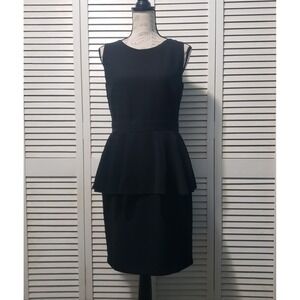 Sarar Sleeveless Peplum Dress Women's Size‎ 38 (8 US) Black Knee Length